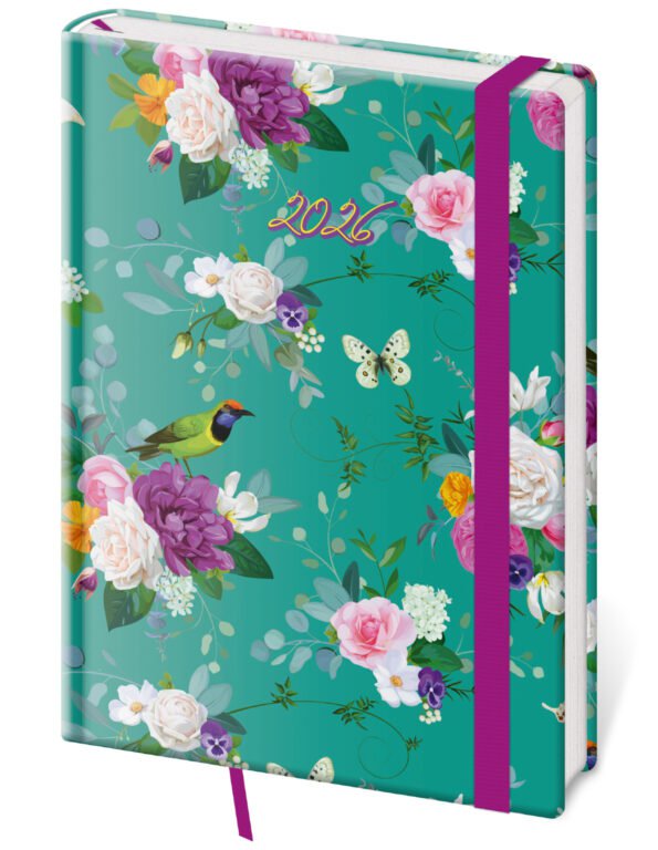 PRINT POP (matná koženka) - Denní diář A5 Vario Romance s gumičkou