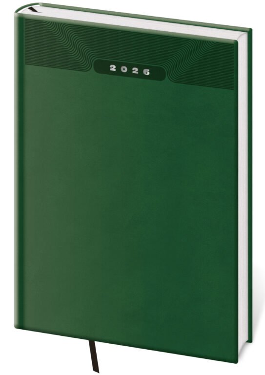 PRINT POP (matná koženka) - Týdenní diář A5 Print Classic zelený