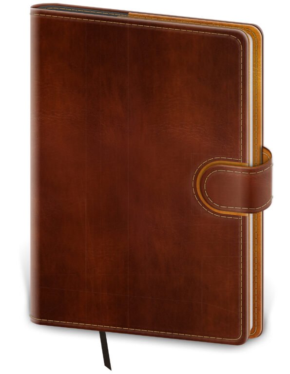 PRINT POP (matná koženka) - Denní diář A5 Flip hnědo/hnědý