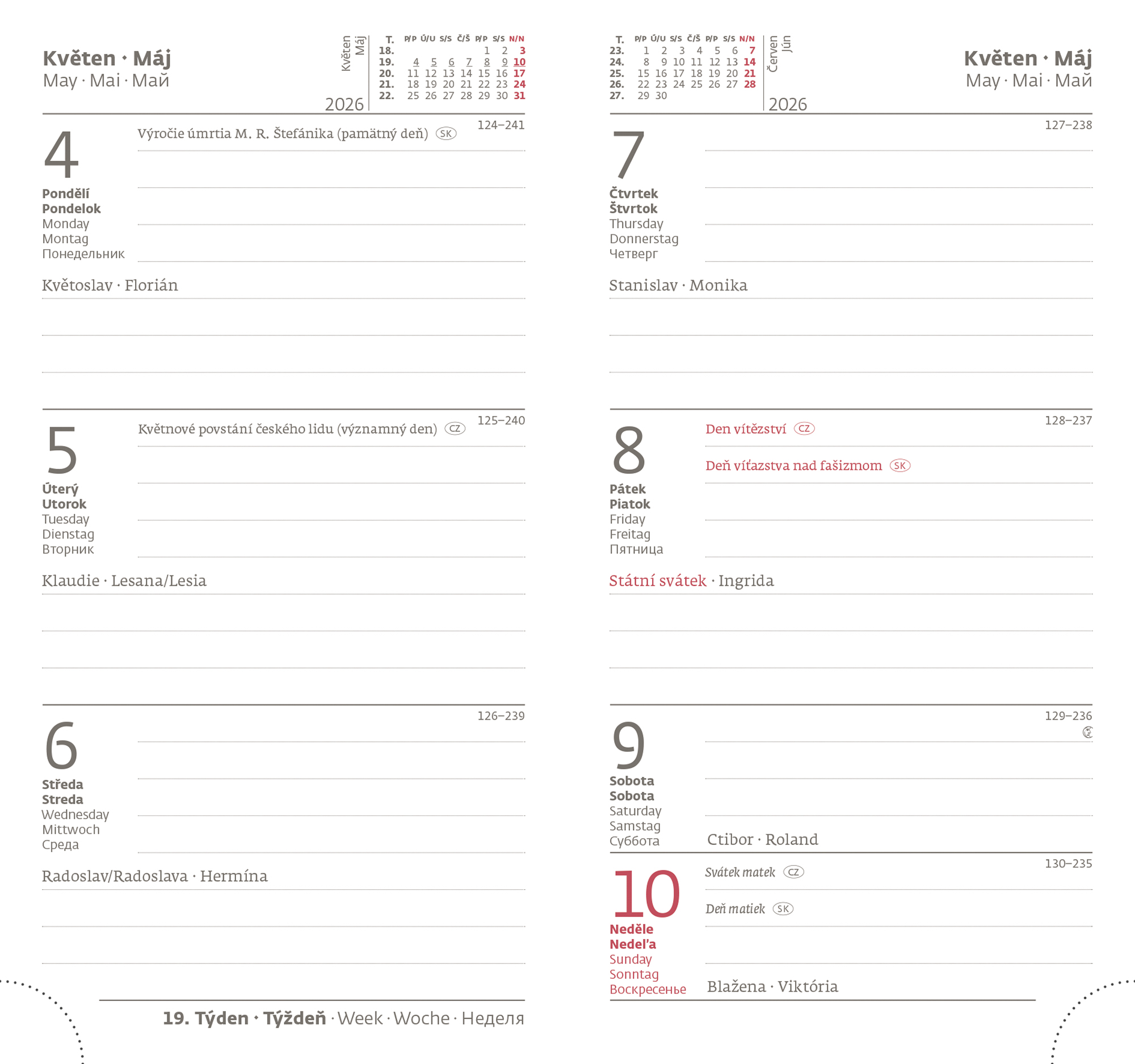 Kapesní koženkové diáře - Kapesní diář Grife šedo/červený