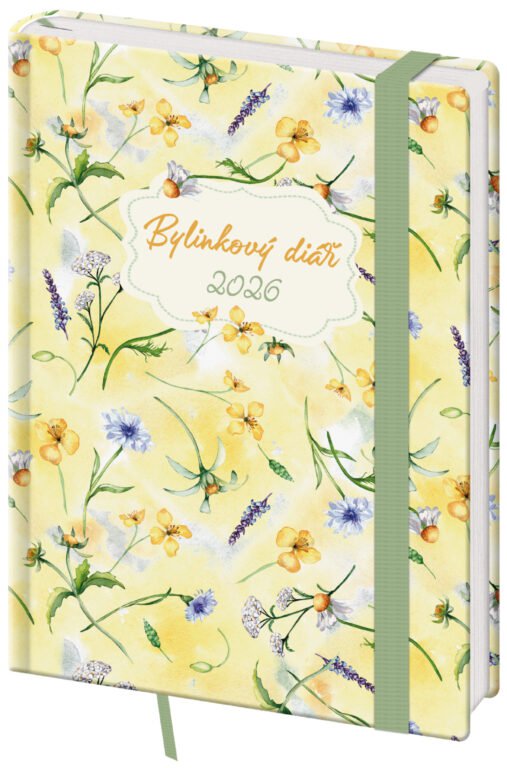 PRINT POP (matná koženka) - Týdenní diář B6 Bylinkový Herbs s gumičkou