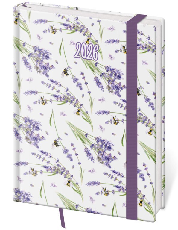 Denní diář B6 Vario Lavender s gumičkou