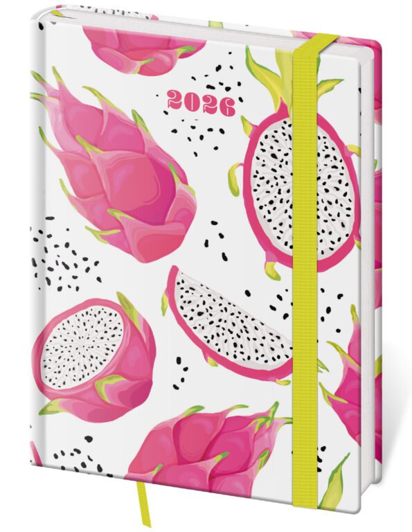 PRINT POP (matná koženka) - Týdenní diář B6 Vario Pitaya s gumičkou