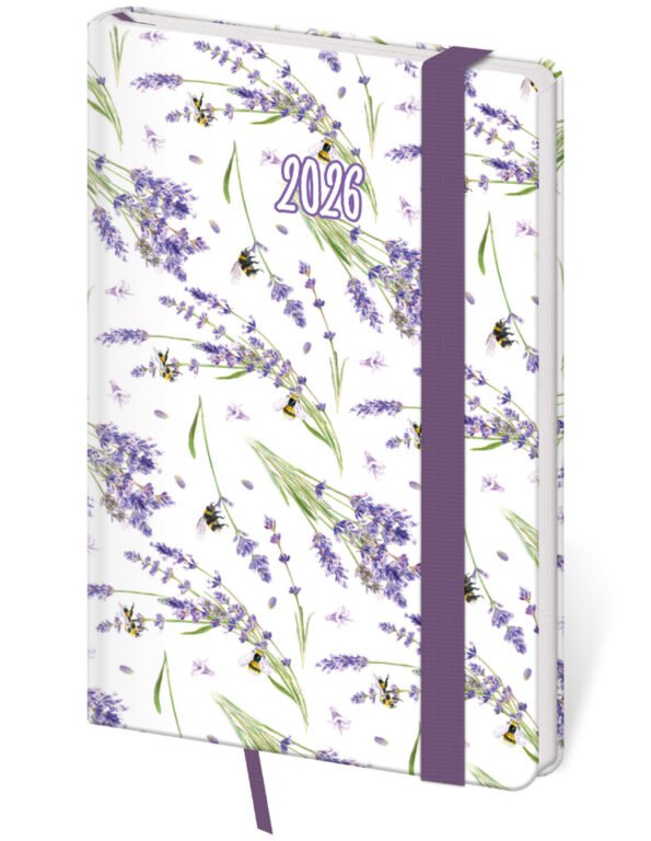 Kapesní koženkové diáře - Kapesní diář Vario Lavender s gumičkou