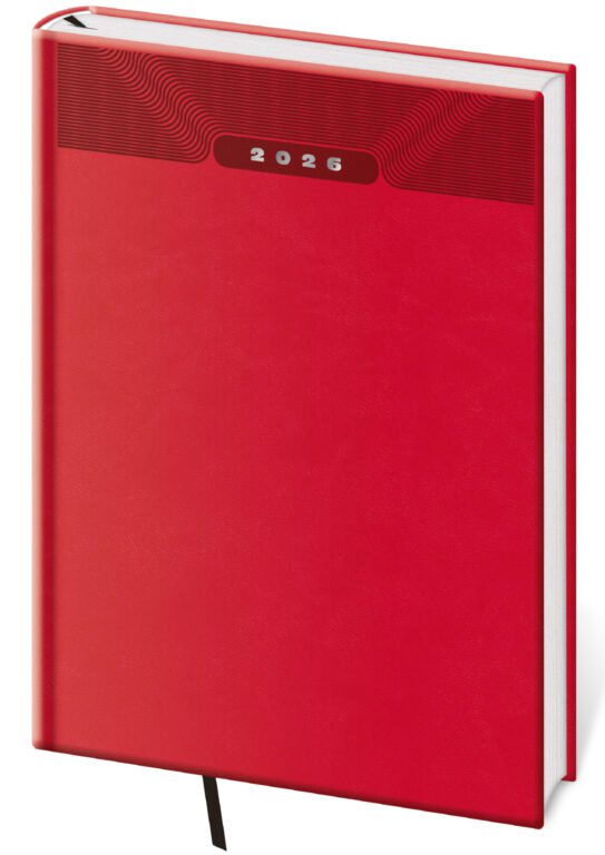 PRINT POP (matná koženka) - Týdenní diář A5 Print Classic červený
