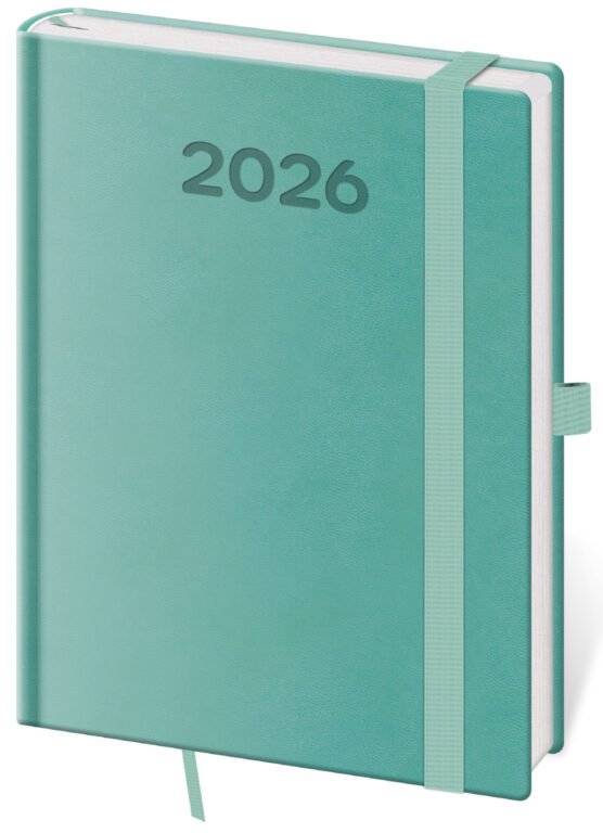 PRINT POP (matná koženka) - Denní diář B6 Print Pop světle zelený