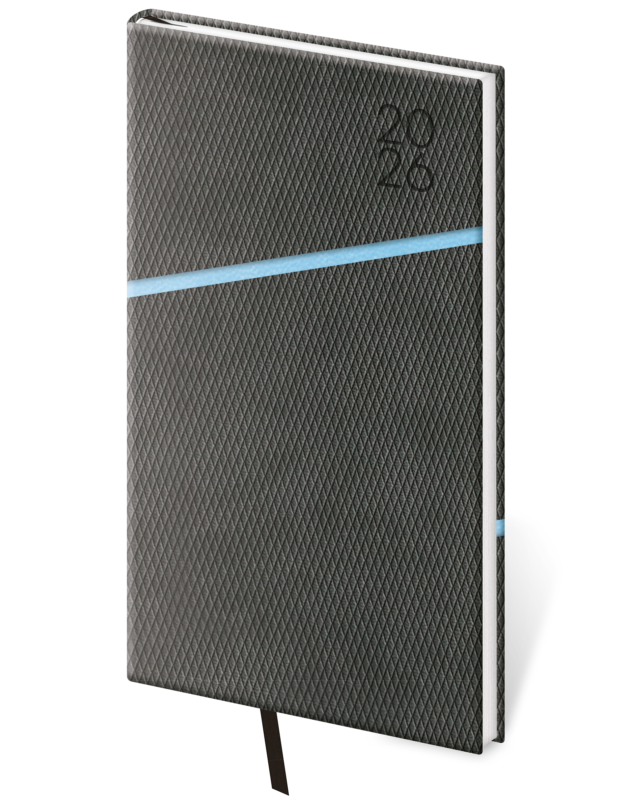 Kapesní koženkové diáře - Kapesní diář Grife šedo/modrý