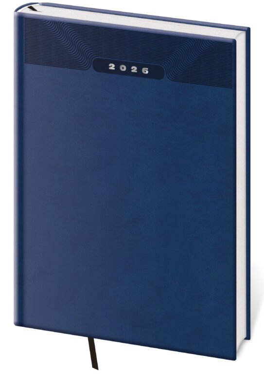 PRINT POP (matná koženka) - Denní diář A4 Print Classic modrý