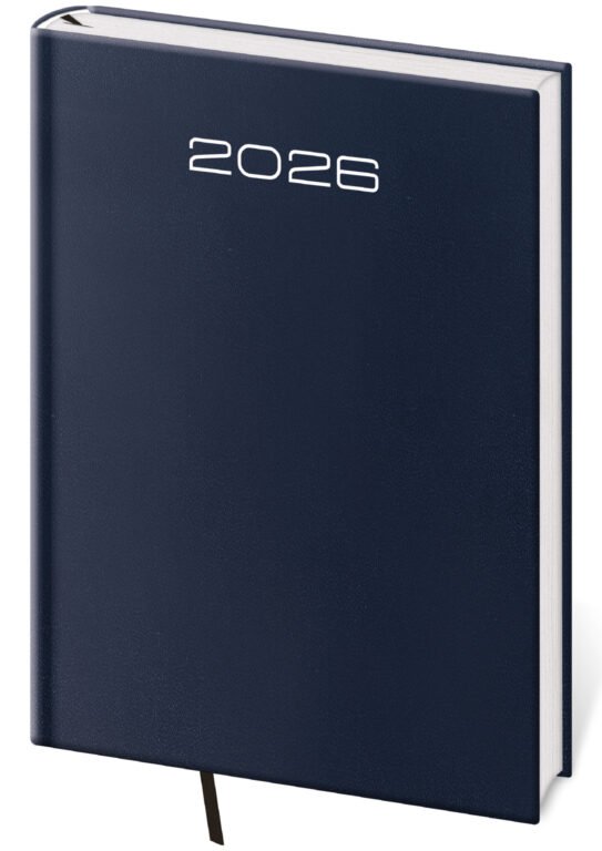 PRINT POP (matná koženka) - Denní diář A5 Old Karachi modrý