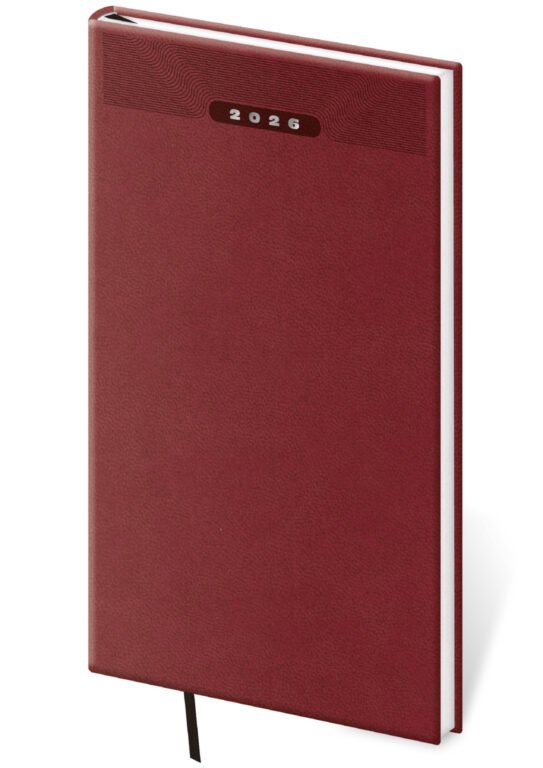 Kapesní koženkové diáře - Kapesní diář Print Classic angl. červený