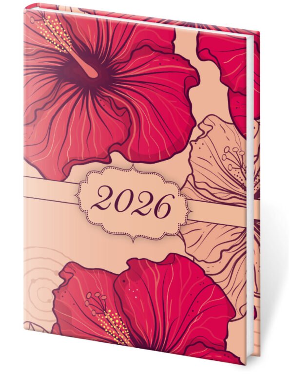 Kapesní koženkové diáře - Kapesní diář A7 Vario Lyra Hibiscus
