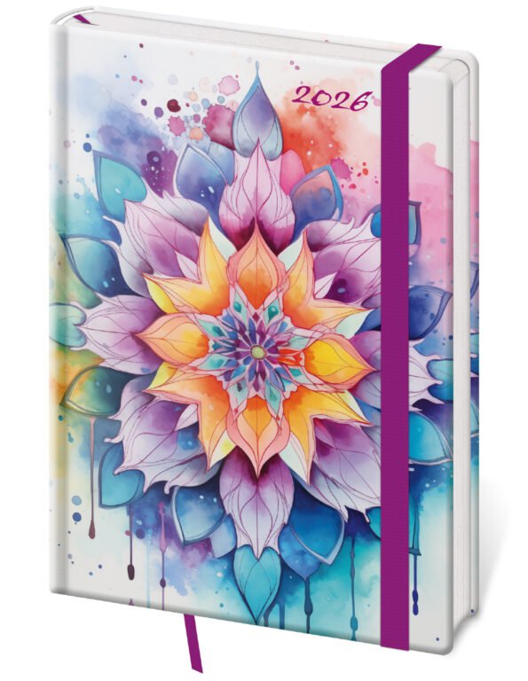 PRINT POP (matná koženka) - Týdenní diář A5 Vario Mystic s gumičkou