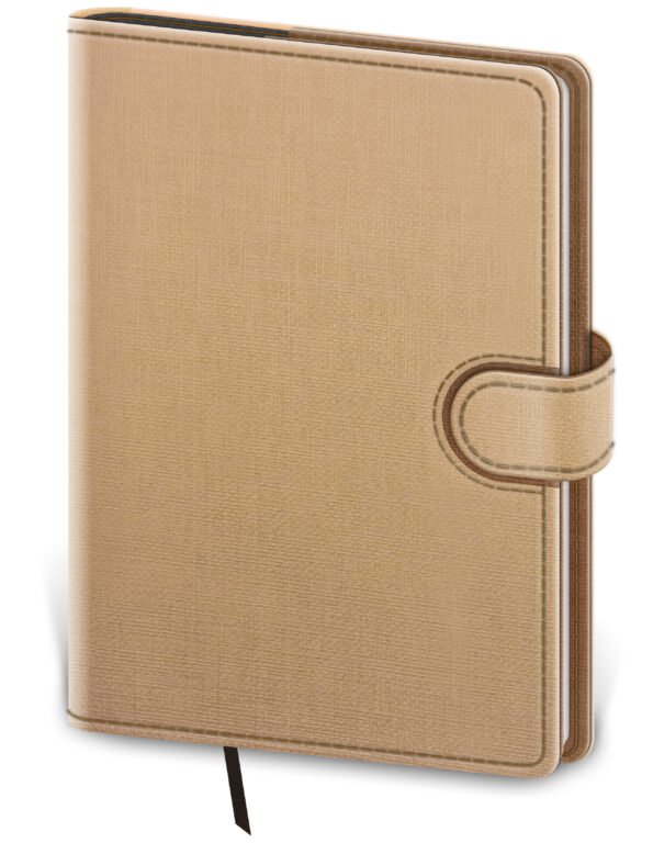 Kapesní koženkové diáře - Kapesní diář Flip béžovo/hnědý