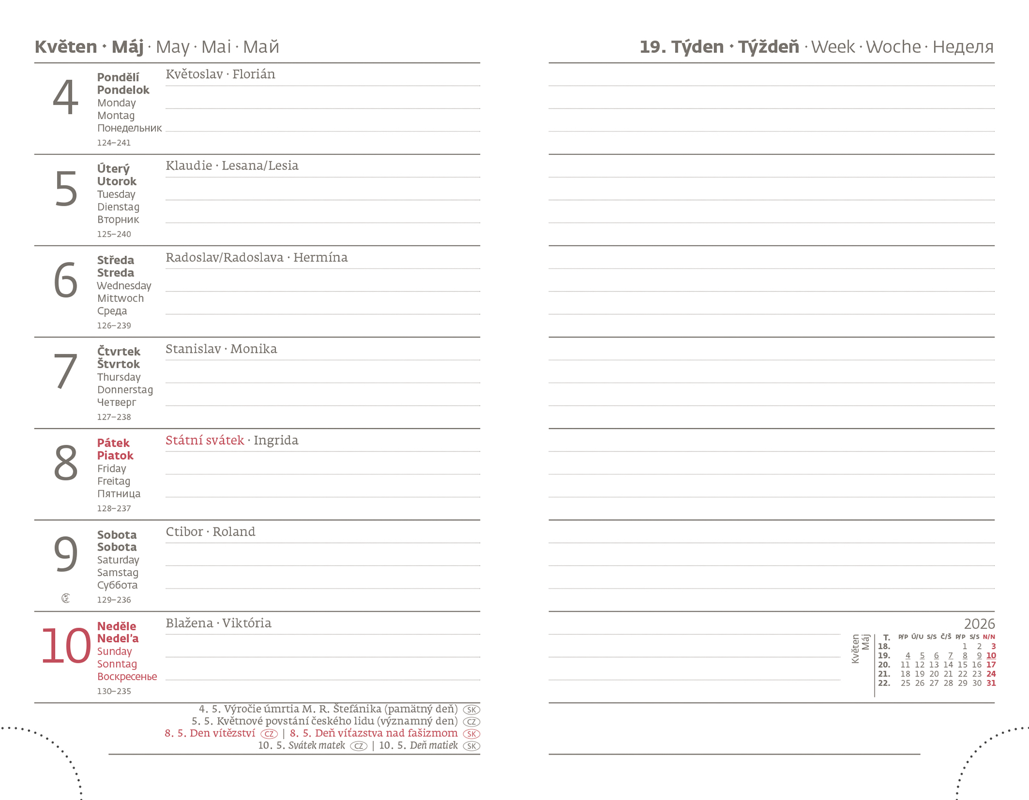 Autorské diáře Blanky Matragi - Kapesní diář Vario Matragi Blue s gumičkou