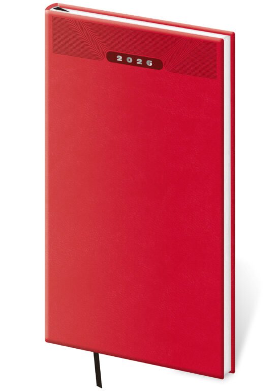 Kapesní koženkové diáře - Kapesní diář Print Classic červený