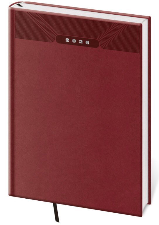 PRINT POP (matná koženka) - Týdenní diář B5 Print Classic angl. červený
