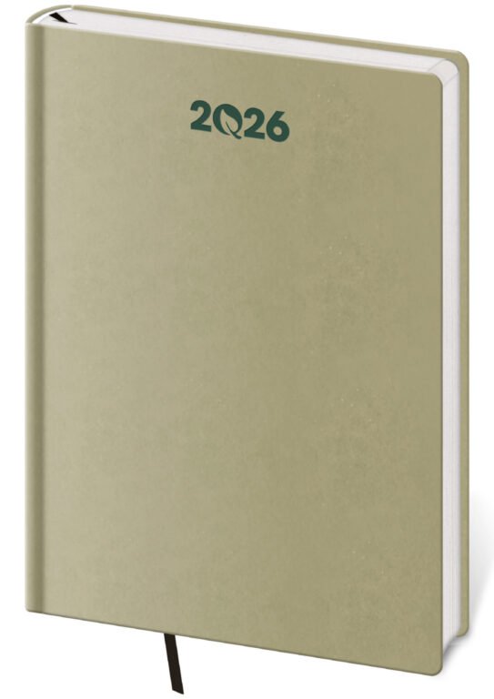 PRINT POP (matná koženka) - Týdenní diář A5 ECO Kiwi