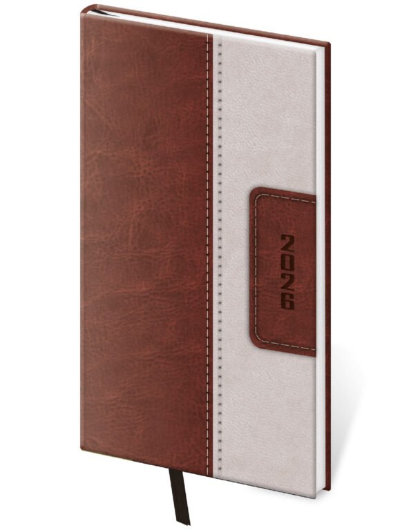 Kapesní koženkové diáře - Kapesní diář Classic hnědo/béžový