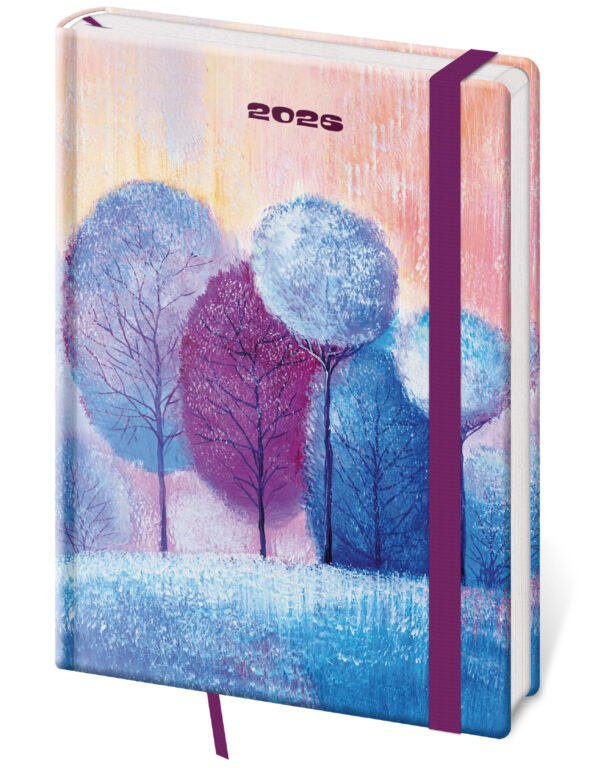 PRINT POP (matná koženka) - Týdenní diář A5 Vario Eden s gumičkou