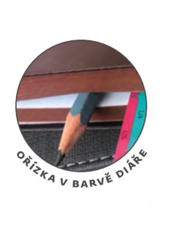 With elastic band - Notebook Memory L lined Brown