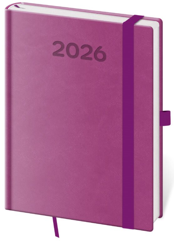 PRINT POP (matná koženka) - Denní diář B6 Print Pop fialový