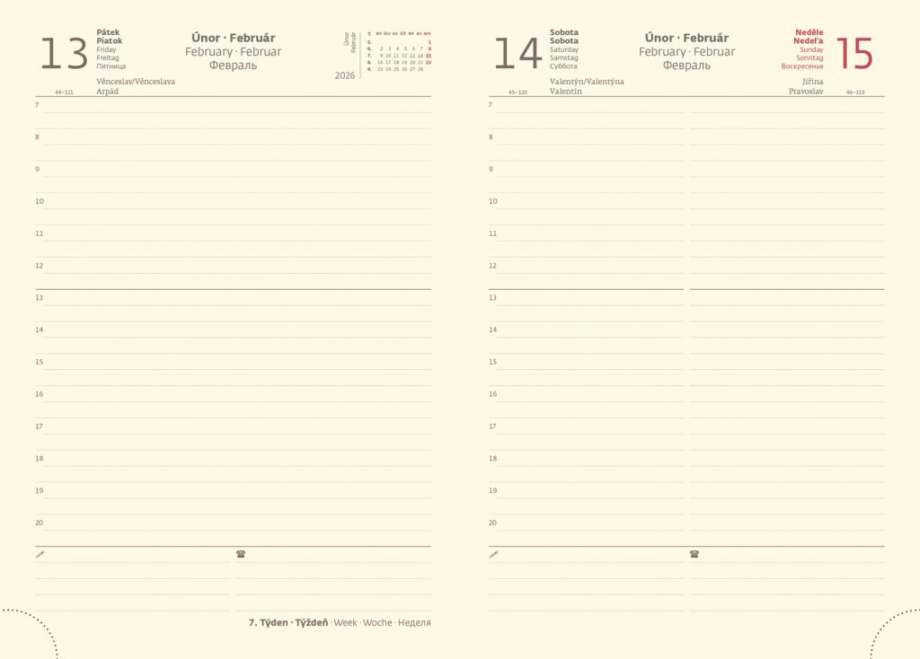 Diáře 2026, plánovací diáře - Denní diář A5 Memory bílý s gumičkou
