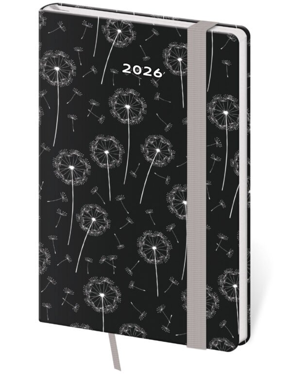 Kapesní koženkové diáře - Kapesní diář Vario Dandelion s gumičkou