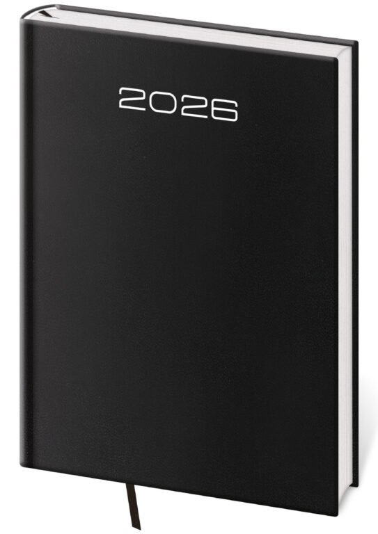 PRINT POP (matná koženka) - Týdenní diář A5 Old Karachi černý