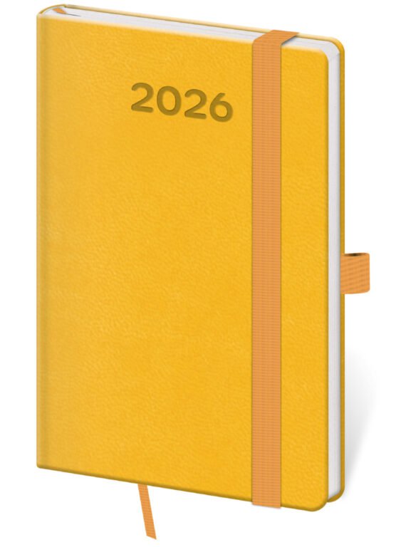 Kapesní koženkové diáře - Kapesní diář Print Pop žlutý