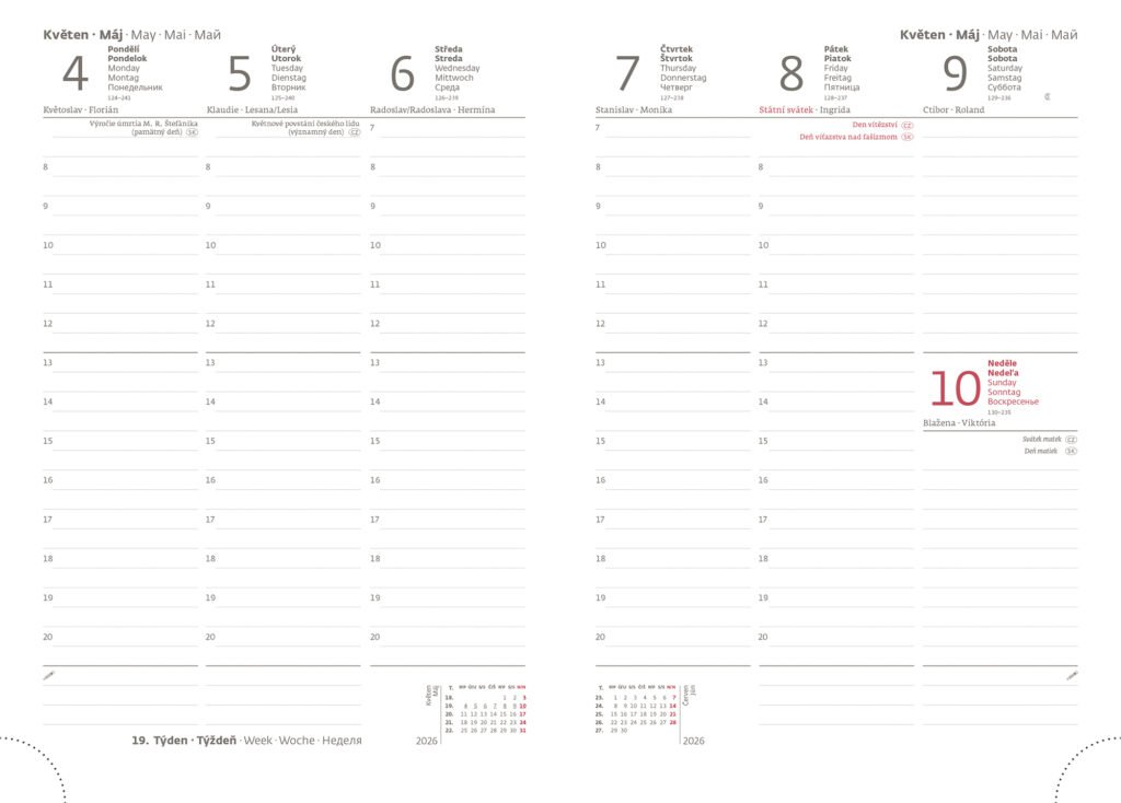Diáře 2026, plánovací diáře - Týdenní diář A5 Vario Matragi Blue s gumičkou