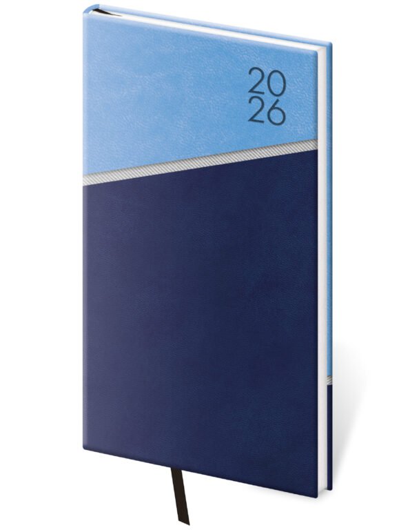 Kapesní koženkové diáře - Kapesní diář Line modrý