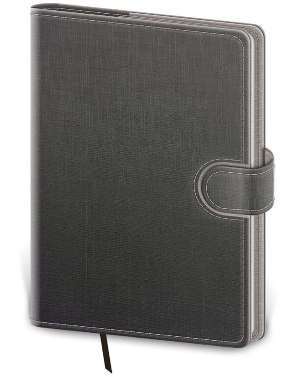 PRINT POP (matná koženka) - Denní diář A5 Flip šedo/šedý