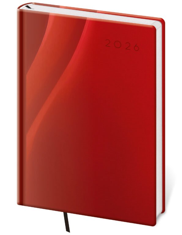 PRINT POP (matná koženka) - Denní diář A5 Vario Red design