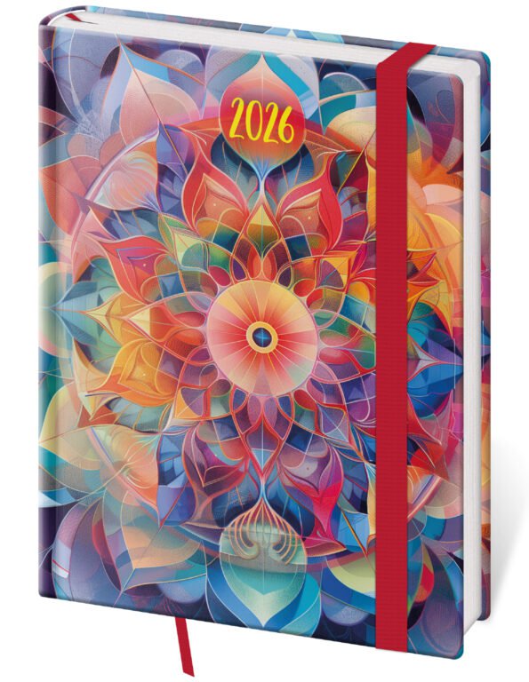 PRINT POP (matná koženka) - Týdenní diář B6 Vario Kaleidoscope s gumičkou