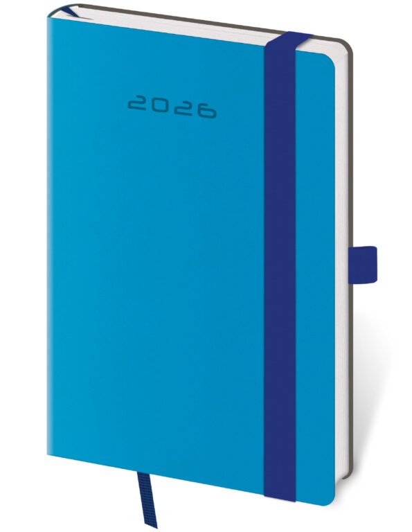 Kapesní koženkové diáře - Kapesní diář Flexies modrý s poutkem