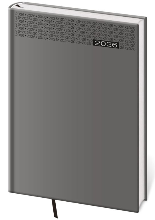 PRINT POP (matná koženka) - Týdenní diář B5 Gommato šedý