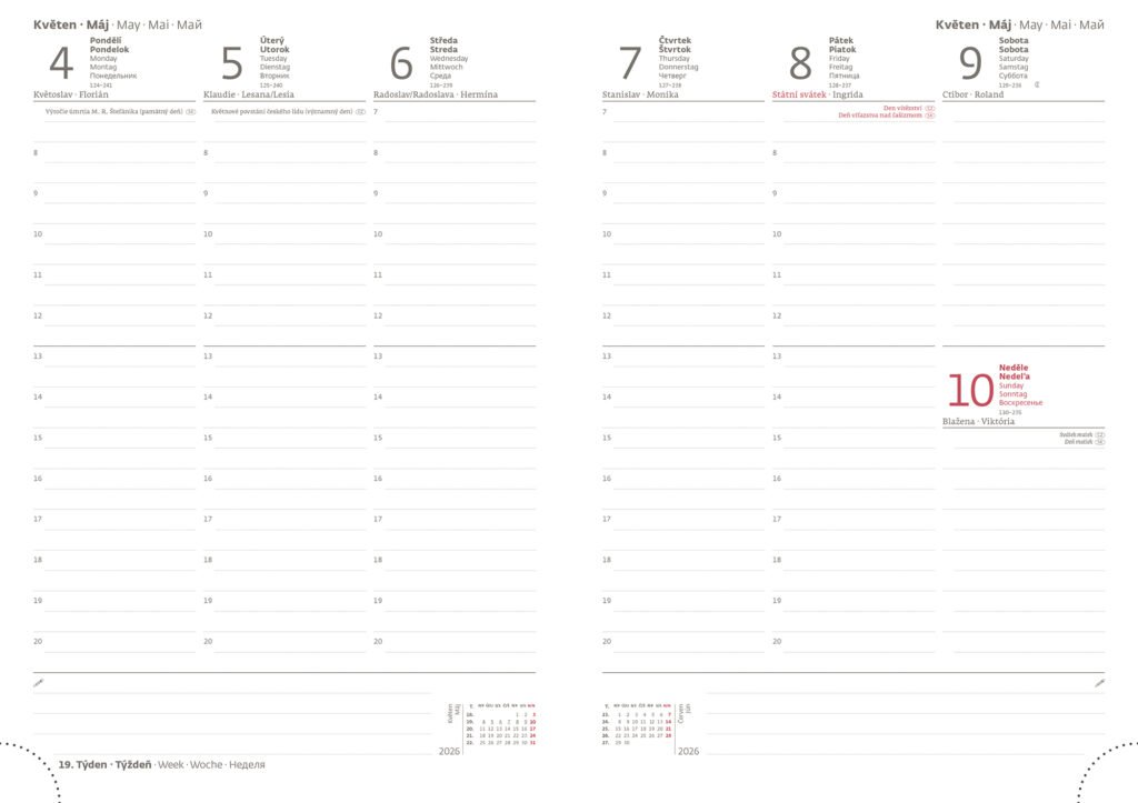 Diáře 2026, plánovací diáře - Týdenní diář B5 Gommato šedý