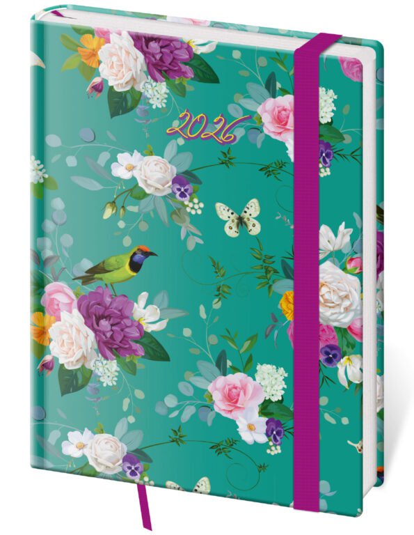 PRINT POP (matná koženka) - Denní diář B6 Vario Romance s gumičkou