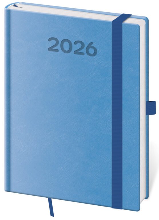 PRINT POP (matná koženka) - Denní diář B6 Print Pop světle modrý