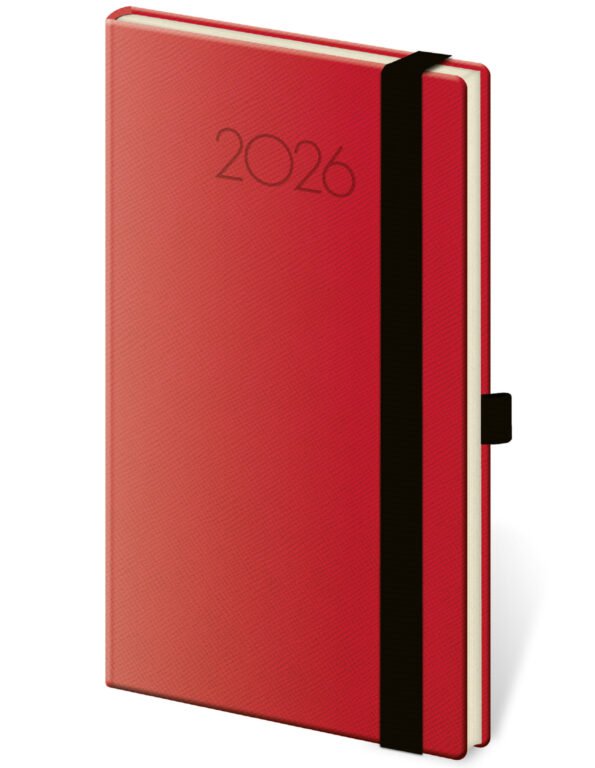 Kapesní koženkové diáře - Kapesní diář New Praga červený