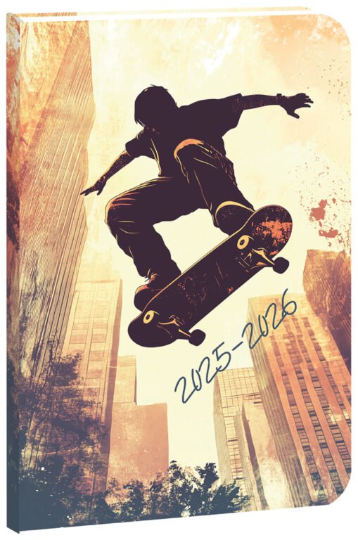Kapesní koženkové diáře - Školní diář STUDENT Skate 2025/26 - české kalendárium