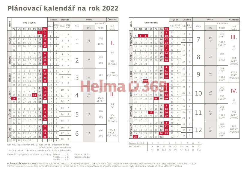 plánovací kalendář k tisku